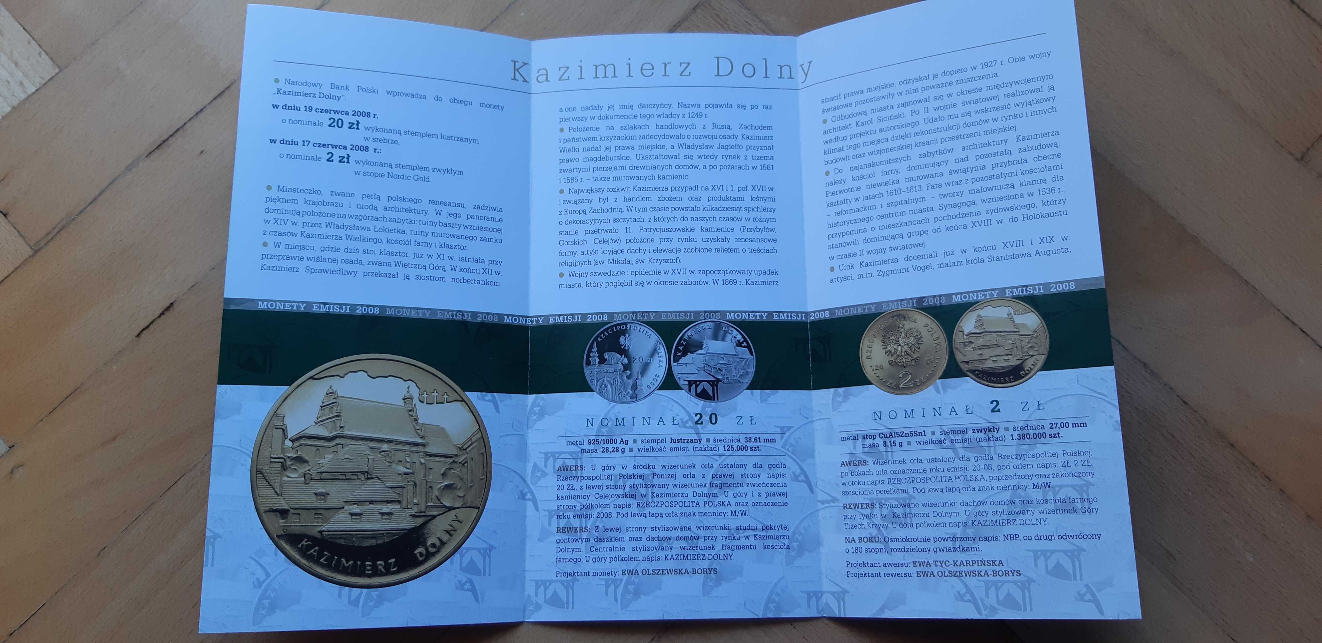 folder do monety Kazimierz Dolny