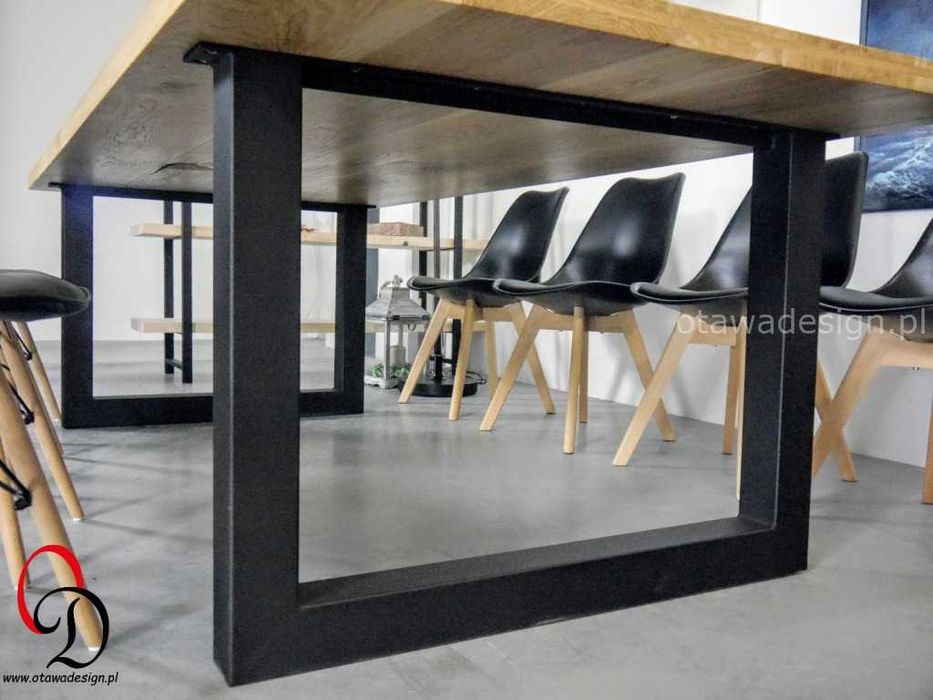 Nowoczesny stół loftowy LOFT z litego drewna stalowe nogi