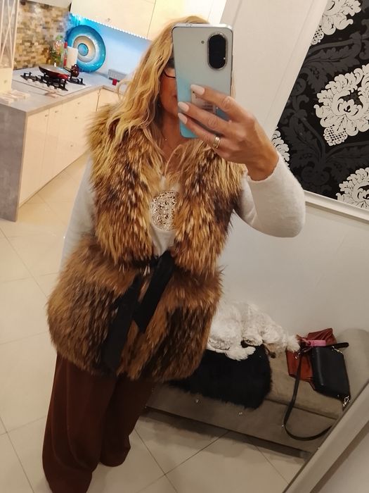 Kamizelka z jenota xl futro naturalne