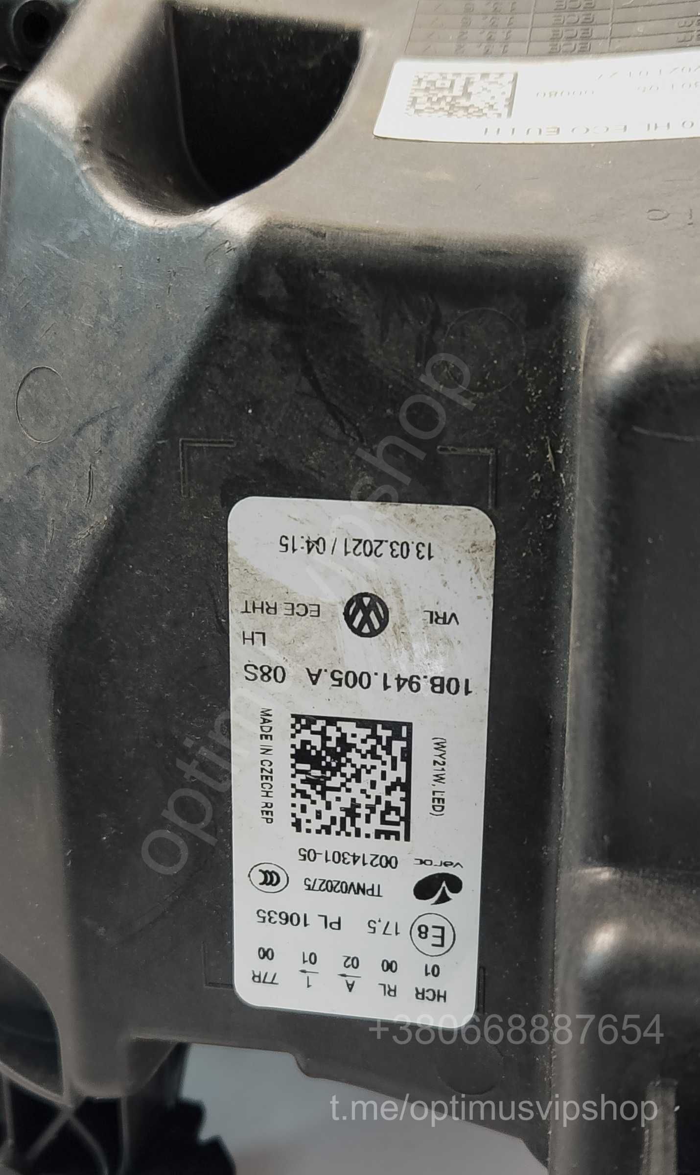 Фара левая передняя Full Led для VW ID3 Оригинал Фольксваген ИД3