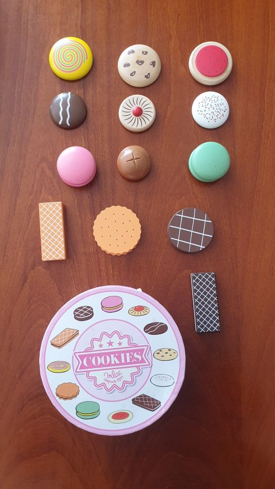 Zabawka edukacyjna Montessori ciasteczka drewniane Villac cookies box