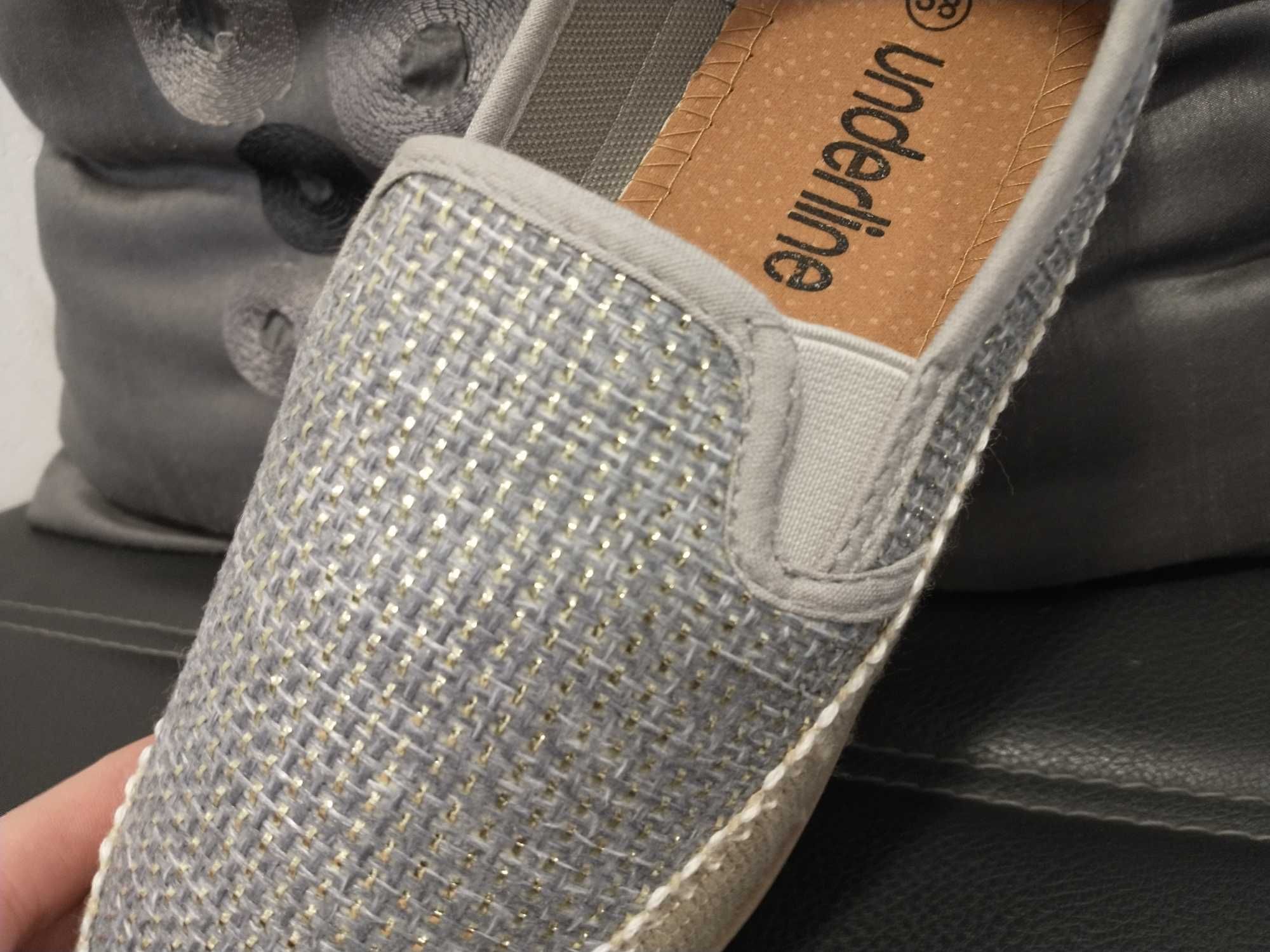 R 37 Nowe buty damskie tenisówki wciągane lekkie wygodne szare 23,5cm