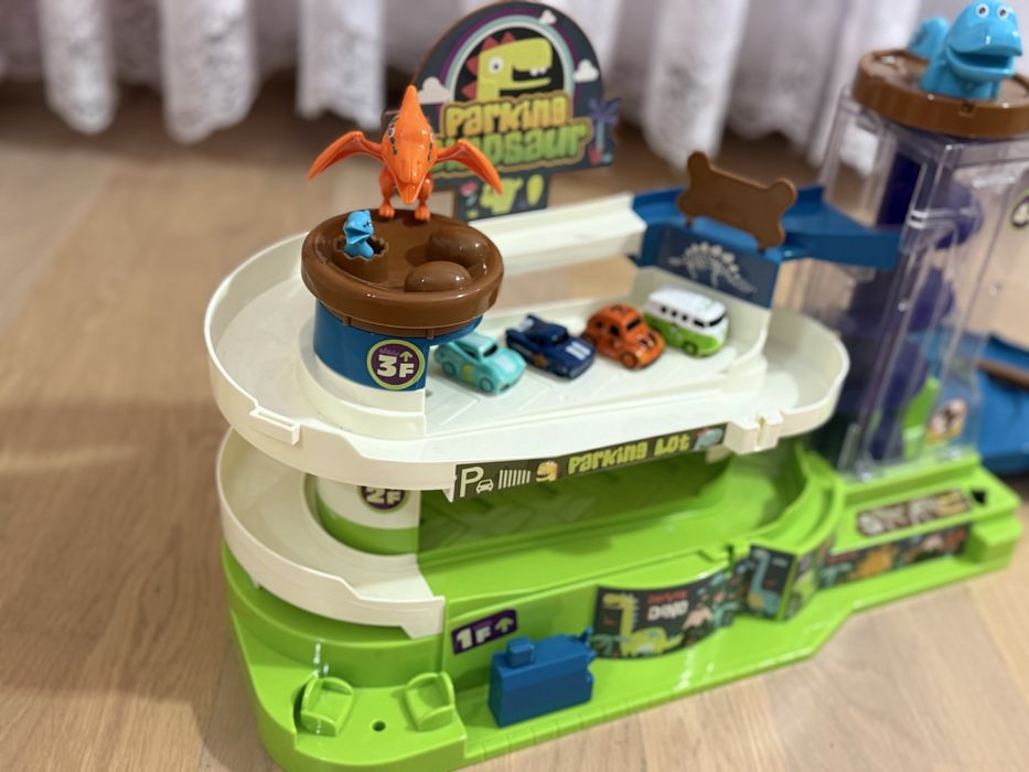 Дитячий Гараж Паркінг для машинок 3 рівні з ліфтом Parking Dinosaur