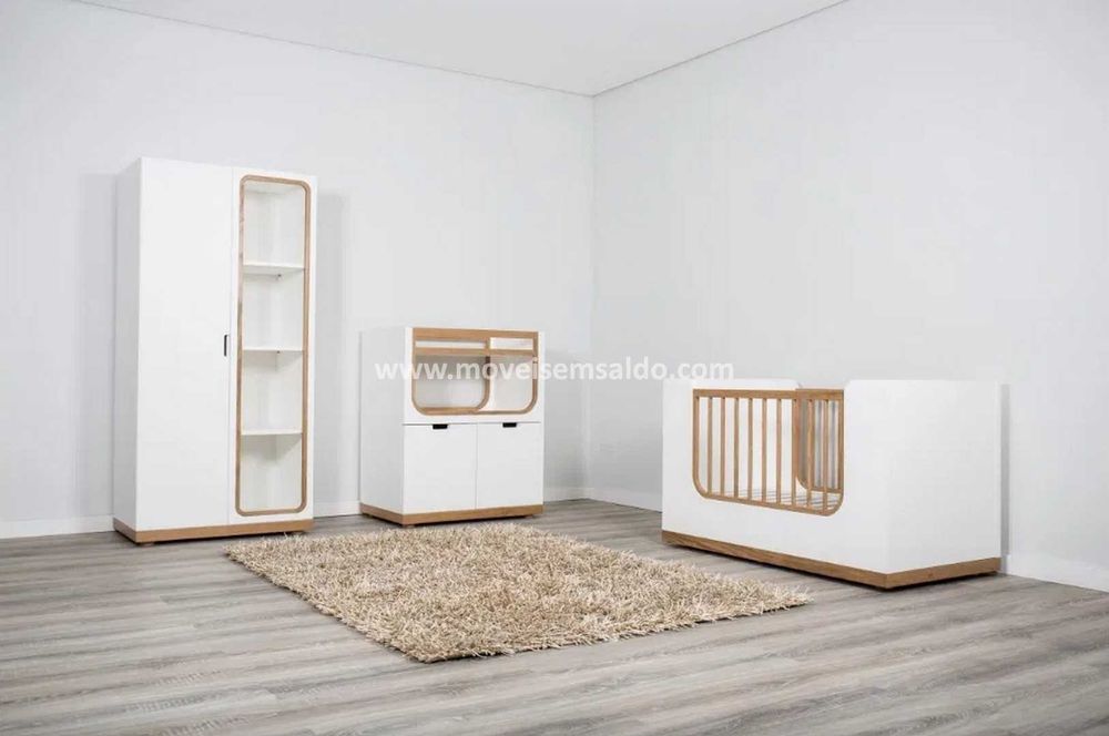 Conjunto de Bebe - Berço Fraldário e Roupeiro - Somos Fábrica