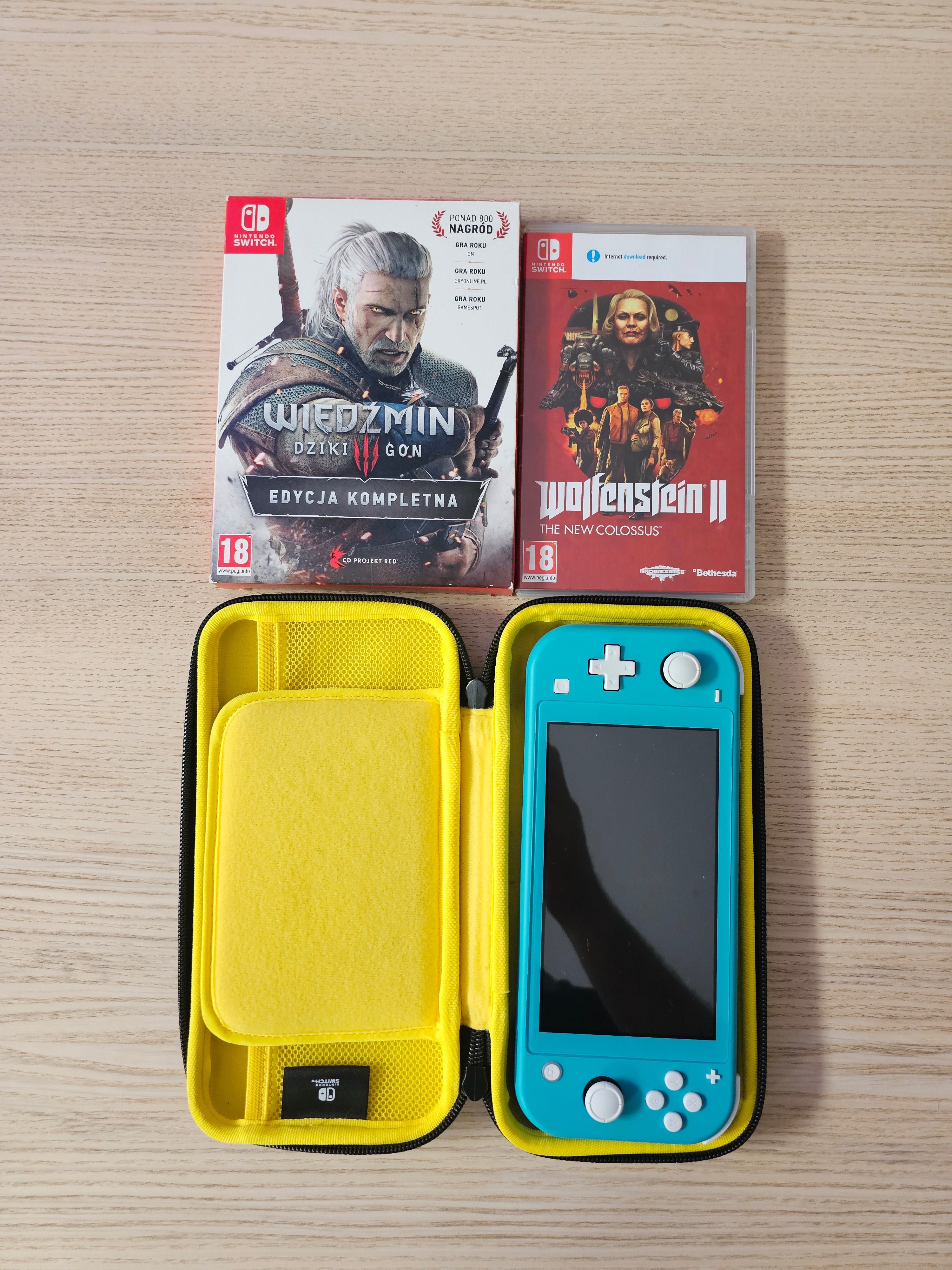 Nintendo Switch Lite + etui, szkło, karta pamięci, Wiedźmin 3, Wrocław