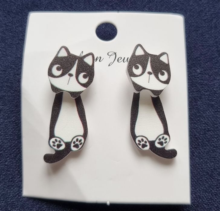Kolczyki koty akrylowe