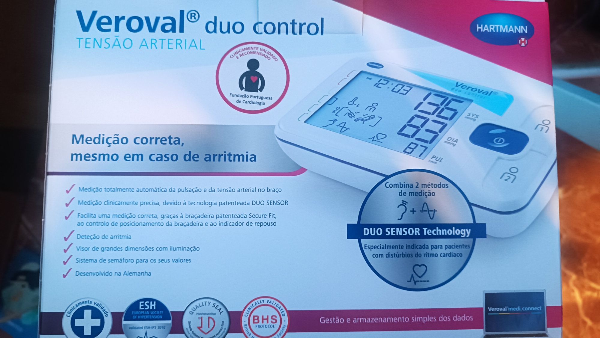 Medidor tensão arterial - Veroval Duo Control