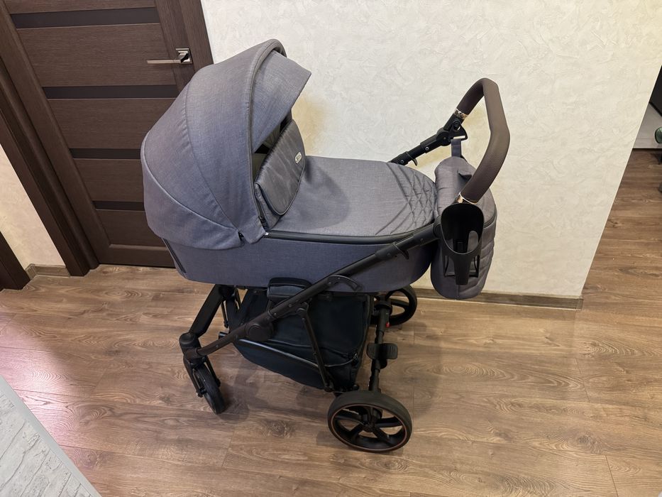 Коляска дитячий Baby Pram Bailey Premium 2в1 сірий текстиль