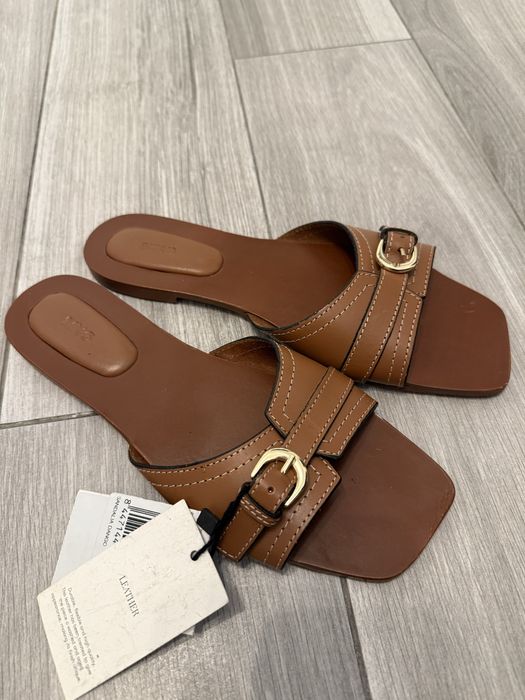 Тапки/шльопанці Mango шкіряні