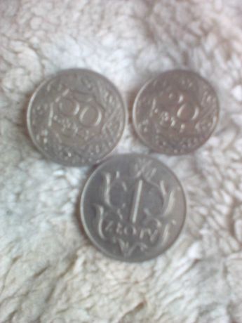 monety 3 szt 20 gr 50 gr 1 zł