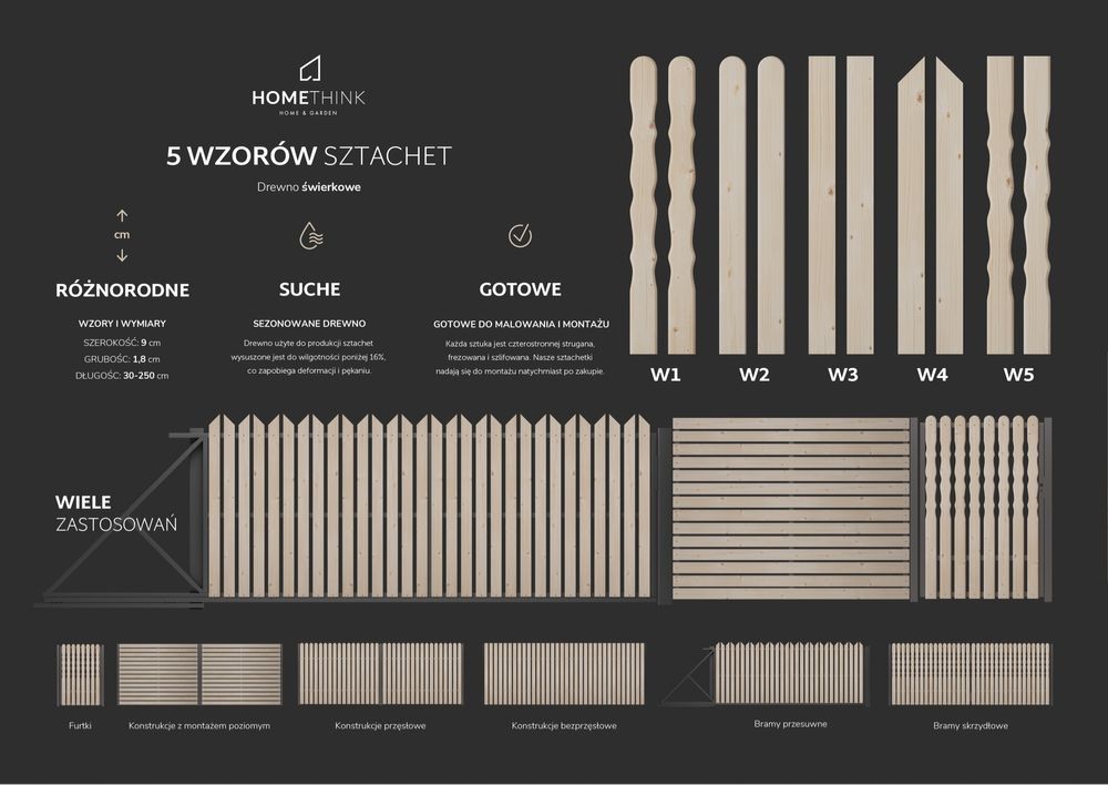 Sztachety drewniane PRODUCENT