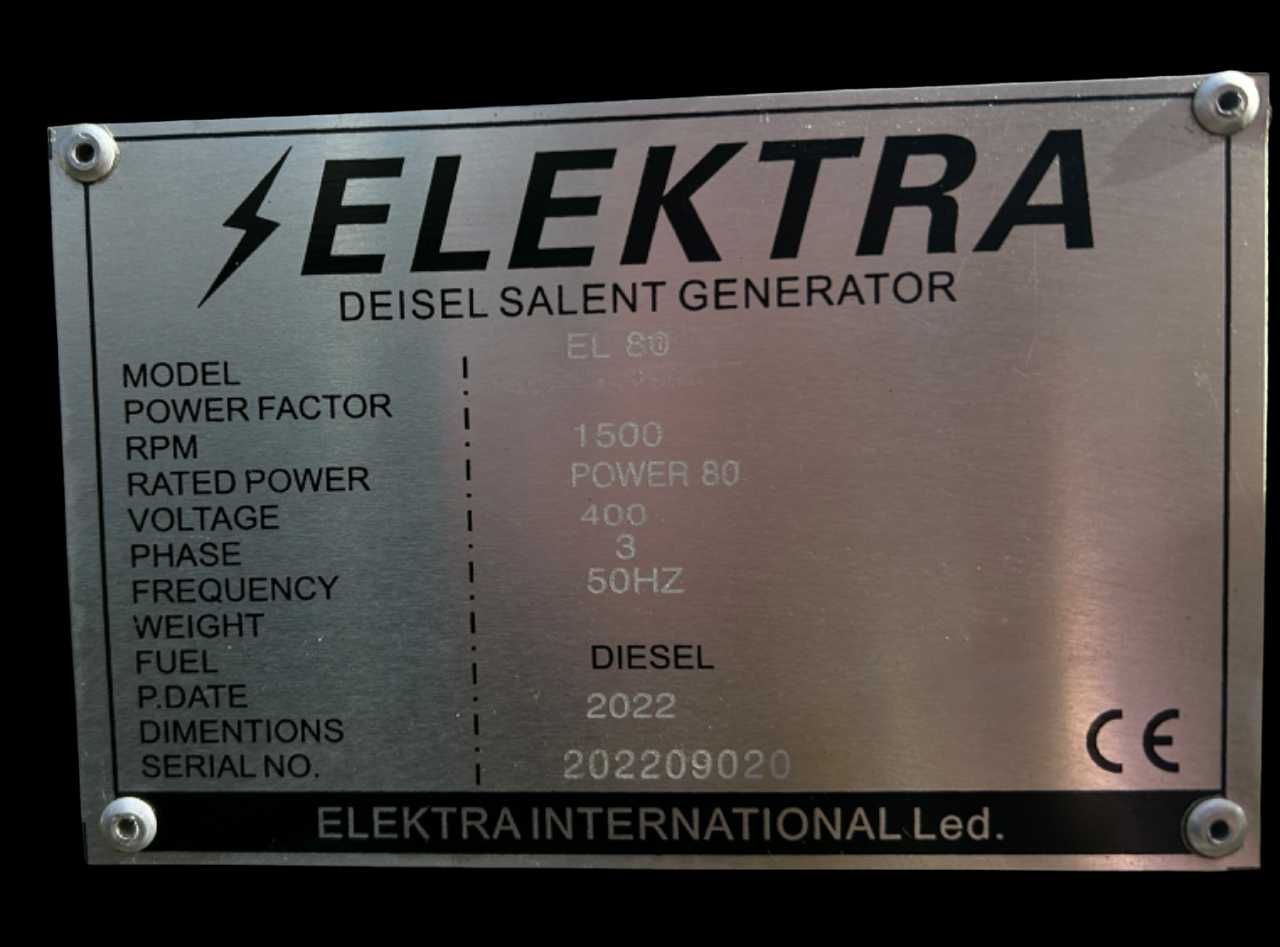 Дизельний генератор Elektra EL80