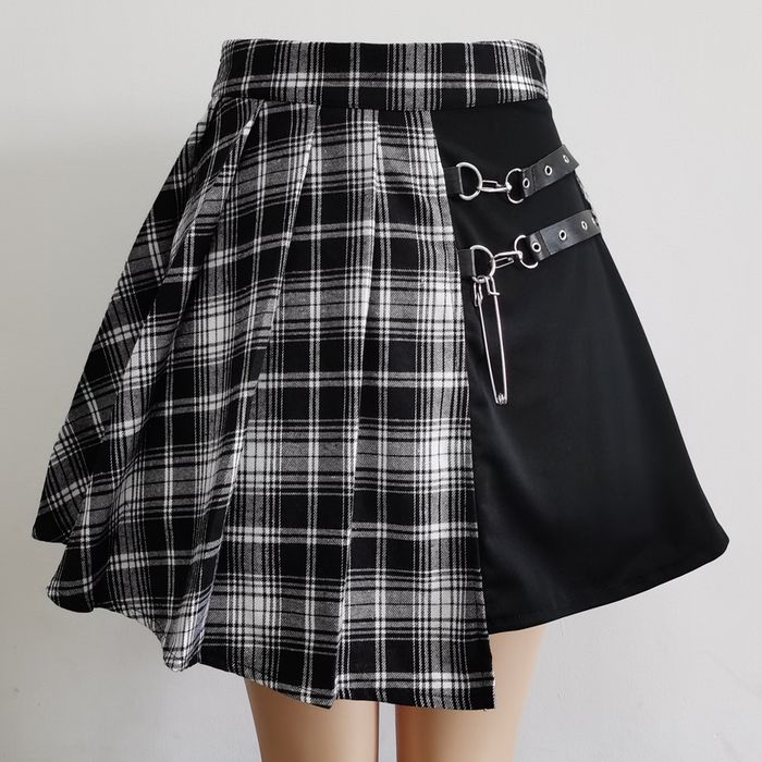 Damska spódnica w kratę, spodniczka w szkocką kratkę Punk, Rock - 4XL