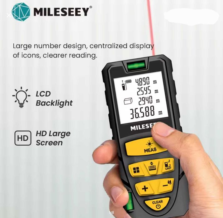 Dalmierz Laserowy Miernik Cyfrowy Mileseey S2 40m