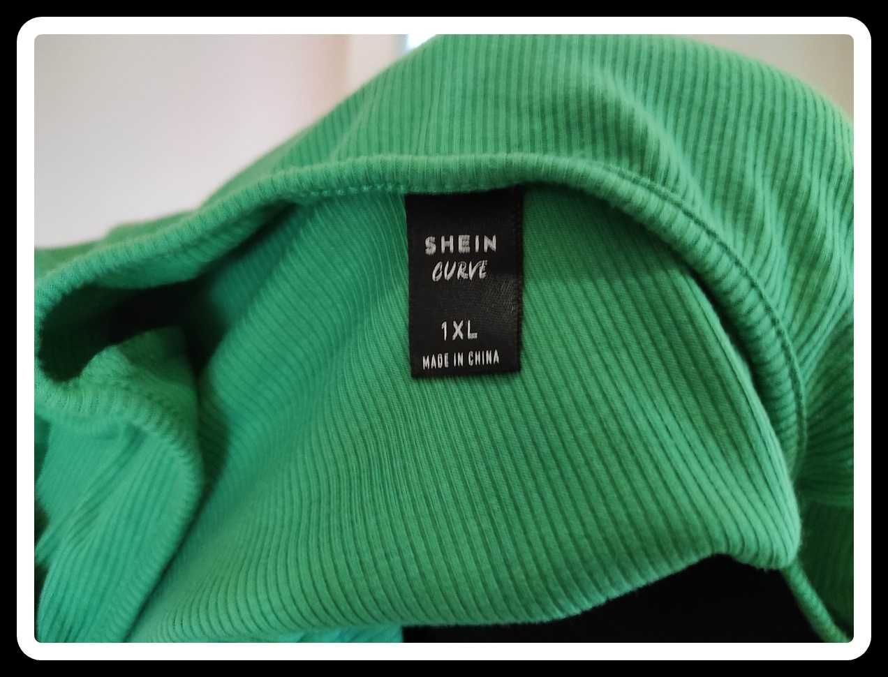 Zielona sukienka Shein elastyczna mini 40 L / 42 XL