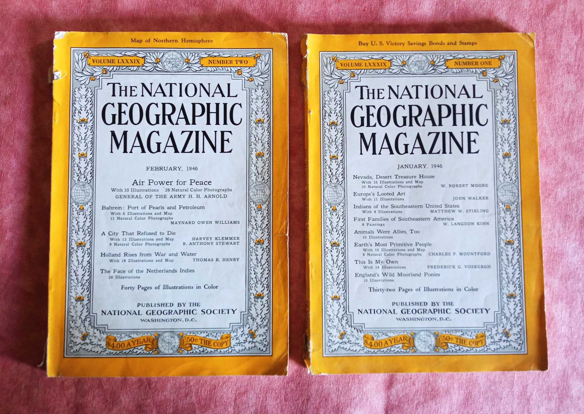 Revistas National Geographic 1937, 1946, 1947 e 1948