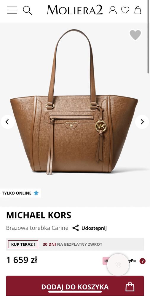 Michael Kors torebka shopper skórzana NOWA