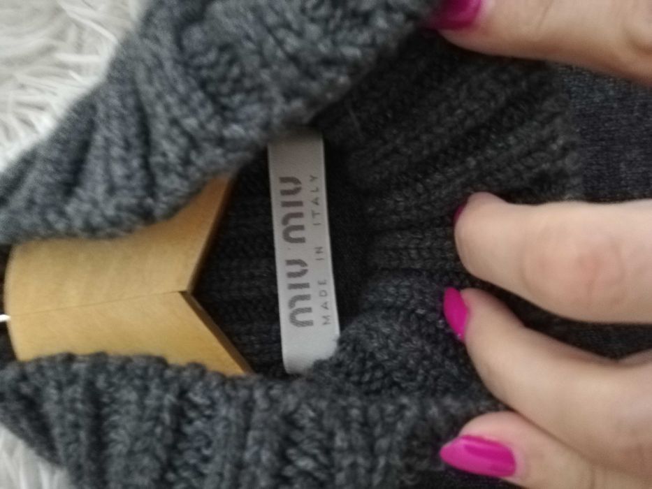 bezrękawnik Miu Miu S M 36 38 golf Miu Miu wełna kaszmir jedwab