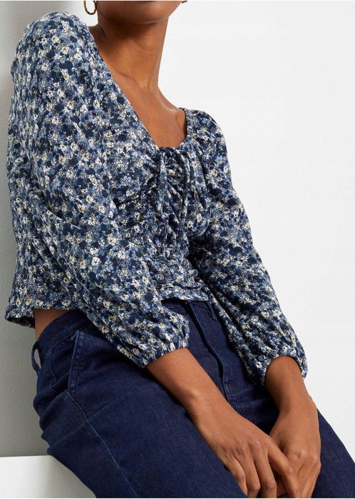 B.P.C bluzka w kwiatki marszczona ^44/46