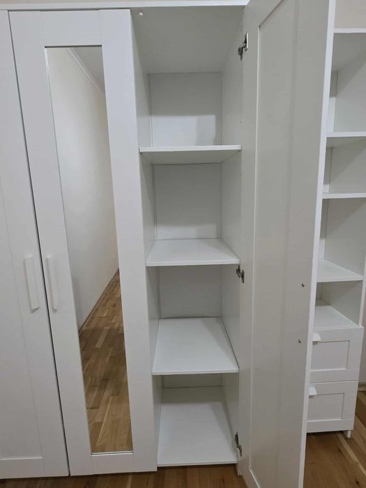 Zestaw mebli szafa + regał biały nowoczesny- OKAZJA