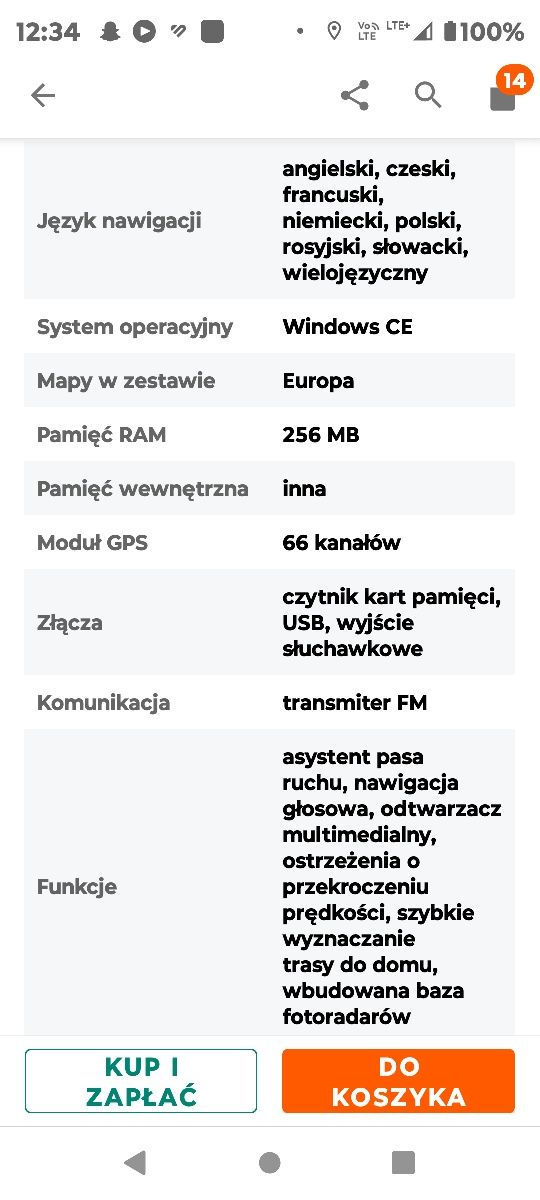 Nawigacja Alga 7"