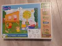 Świnka Peppa puzzle kolorowanka trefl NOWE 30 elementów Dzień Dziecka