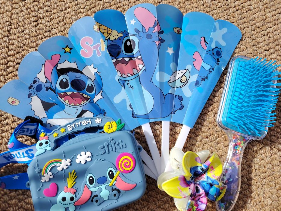 Zestaw upominkowy Stitch wachlarz torebka Szczotka prezent urodziny
