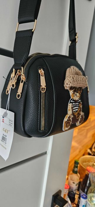 G&T czarno-zlota torebka-listonoszka NOWA z metka