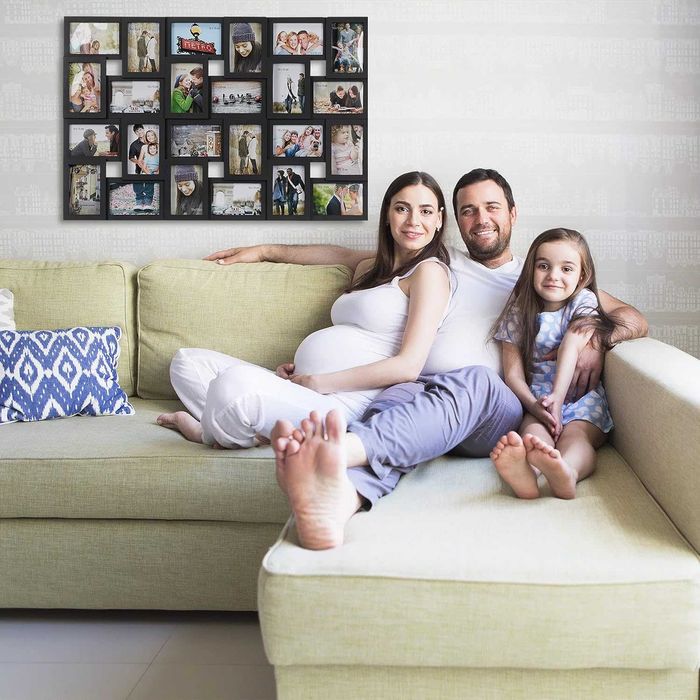 Relaxdays Ramka XXL na 24 zdjęcia w formacie 10 x 15. 53x85 cm czarna