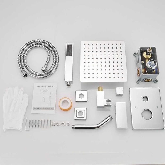 Хромована душова система з 8-дюймовою тропічною душовою лійкою