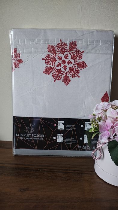 Pościel 160x200 komplet pościeli świąteczna mikołaje