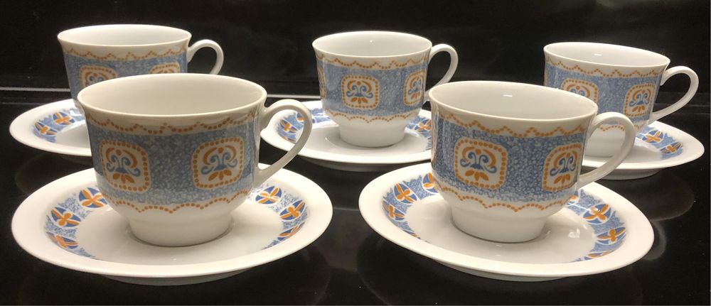 Polska porcelana filiżanki WAWEL lata 60’ vintage retro 5 szt