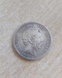 Saksonia 2 marki 1880 r. Rzadka moneta !! !! !! !!