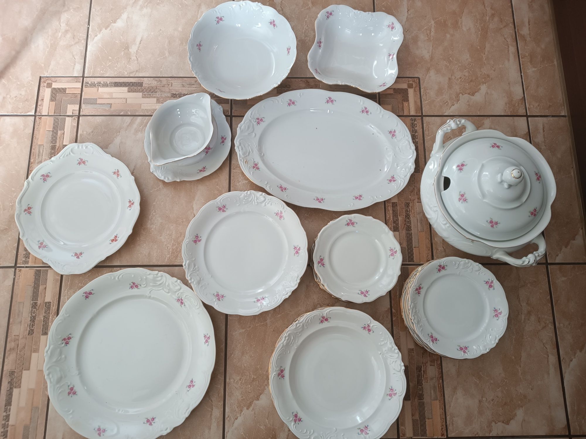 Zestaw obiadowy Porcelana Wałbrzych PRL