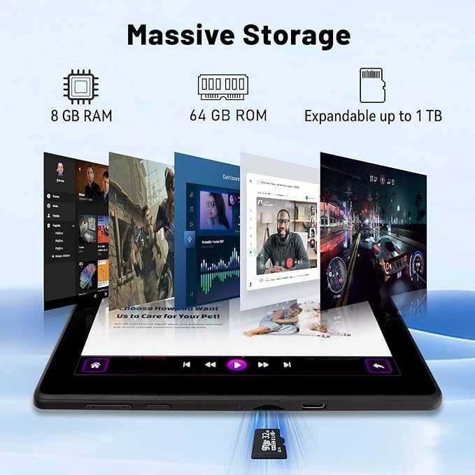 Tablet 10 cali Android 14 Octa-Core 8 GB RAM 64 GB ROM (1 TB TF)