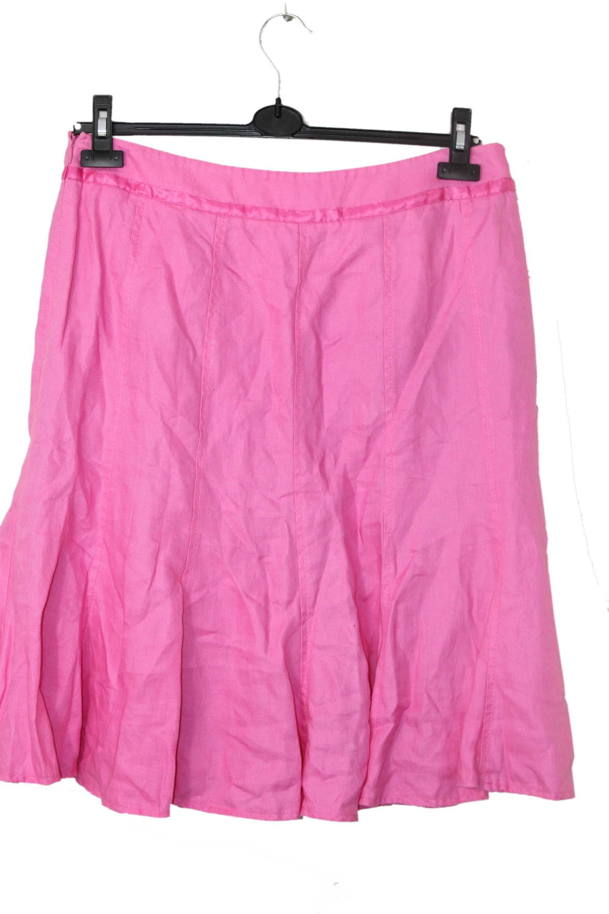 y1 PRECIS PETITE Stylowa Lniana Różowa Spódnica Len 42 XL