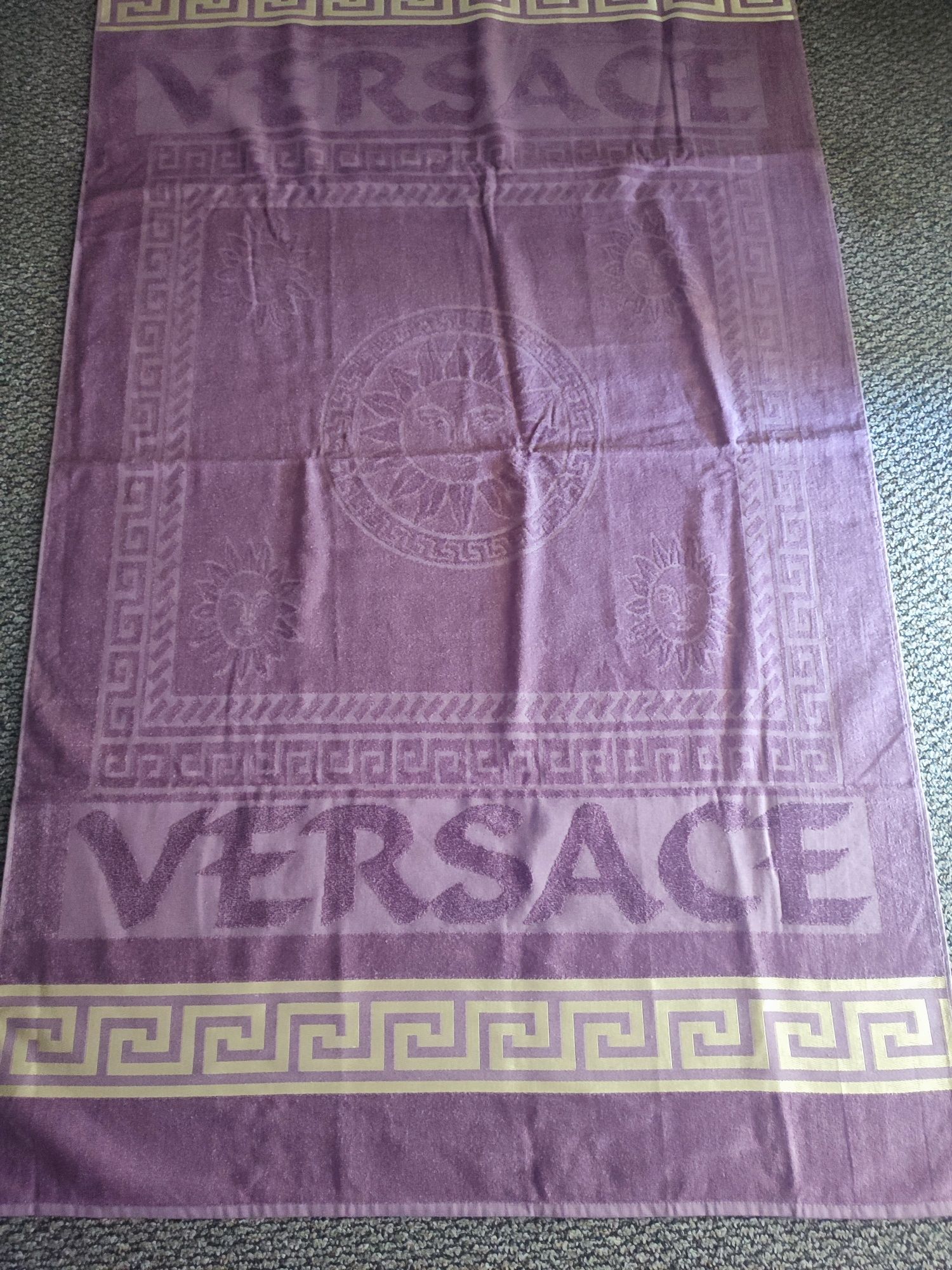 Versace lila ręcznik plażowy kąpielowy duży grubszy