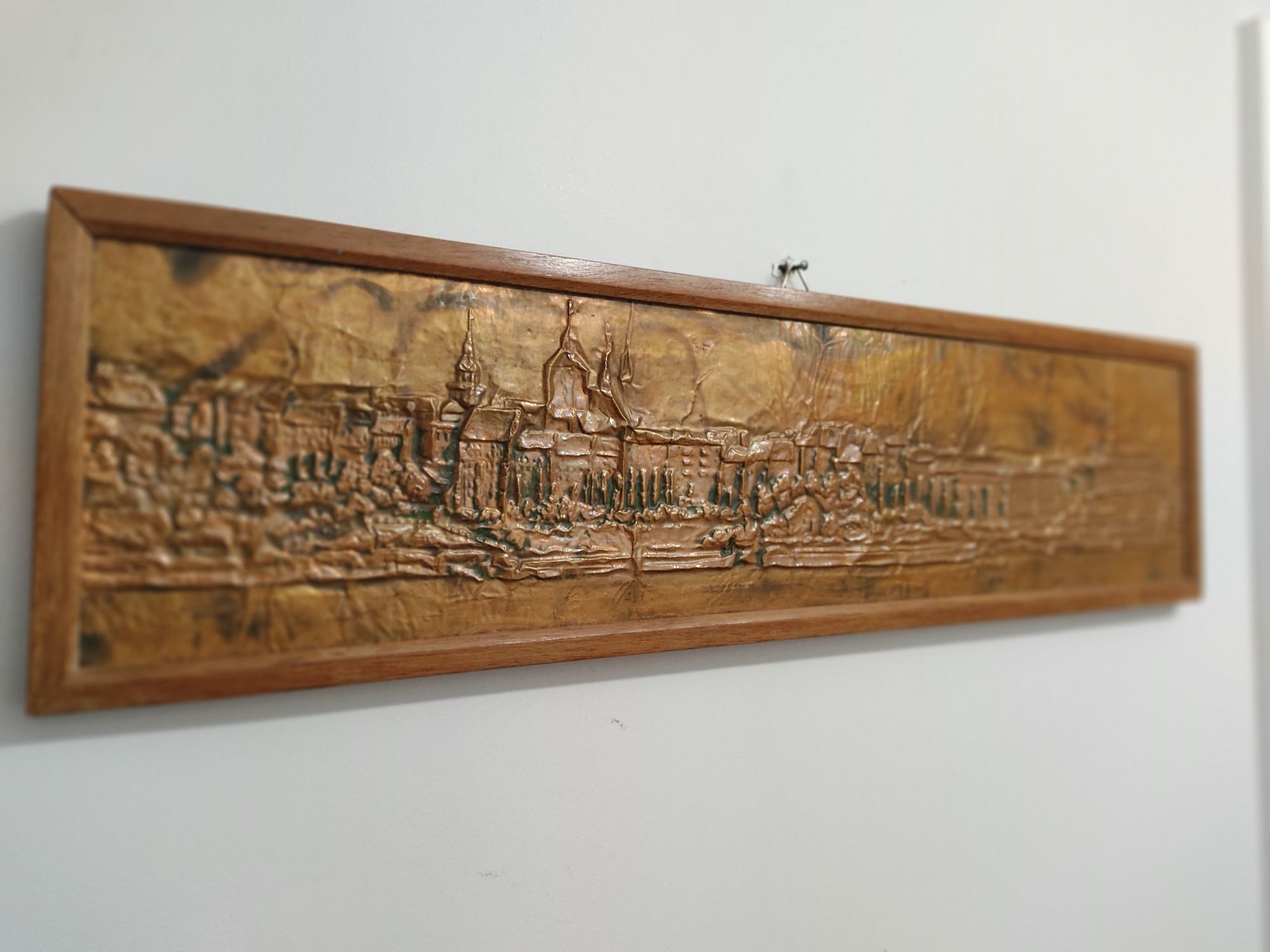 "Florencja"-przepiękny obraz -metaloplastyka w drewnianej ramie!