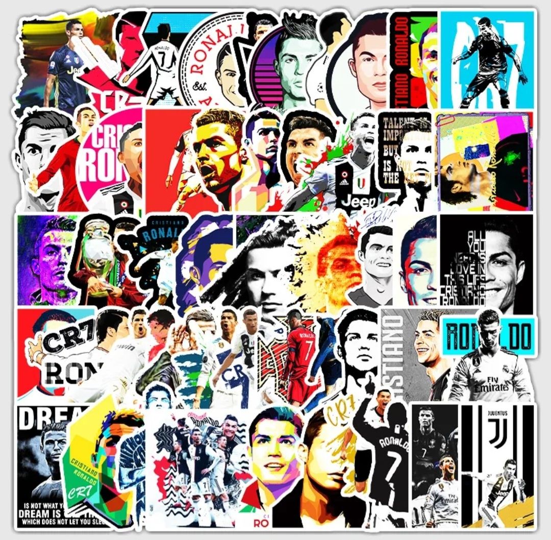 50 Autocolantes Stickers Cristiano Ronaldo