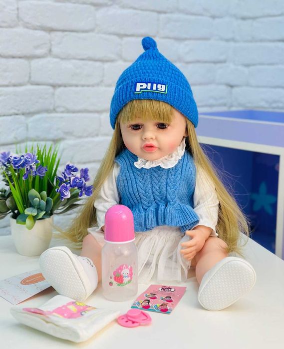 Лялька для дівчинки реборн пупс дитячий реалістичний з довгим волоссям