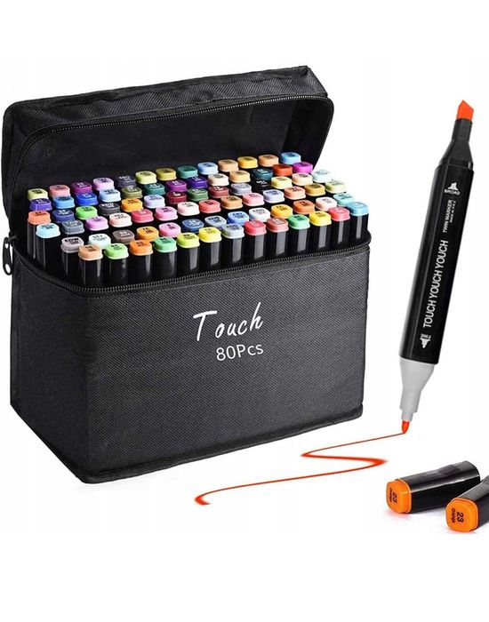 Markery dwustronne alkoholowe 80 sztuk.