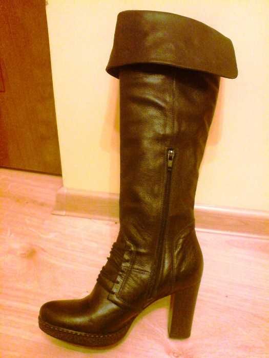 NOWE Buty-Kozaki OFICERKI Wysokie37 Natural skóra100% BRĄZ I-Klasa Gw6