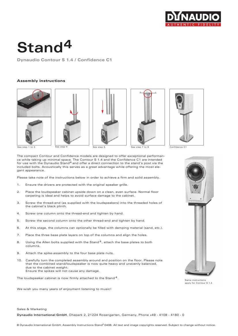 Dynaudio, Stand 4. Подставки под колонки.