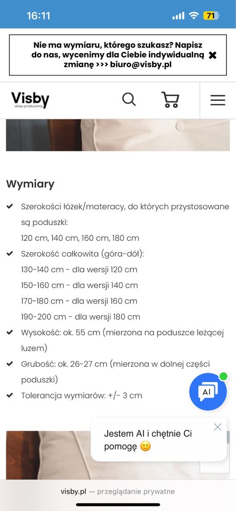 Poduszka zagłówek Visby