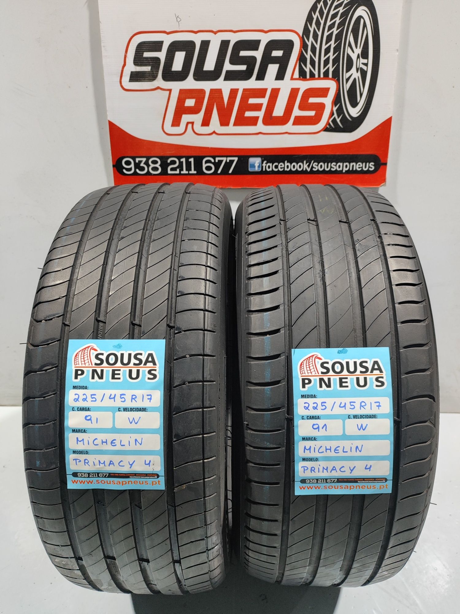 2 pneus semi novos 225-45R17 Michelin - Oferta dos Portes
