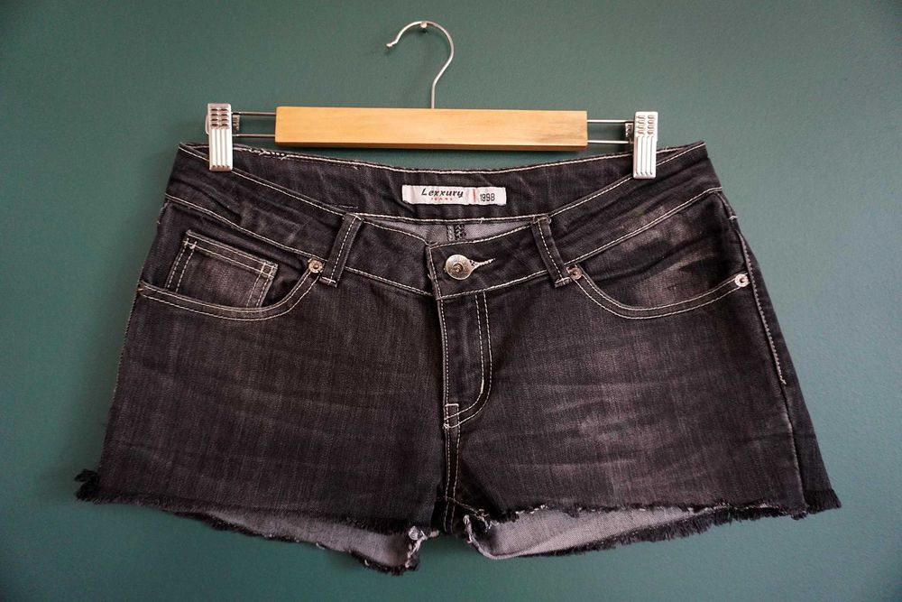Spodenki shorty szorty jeansowe M 38 L 40 dżinsowe czarne ciemne