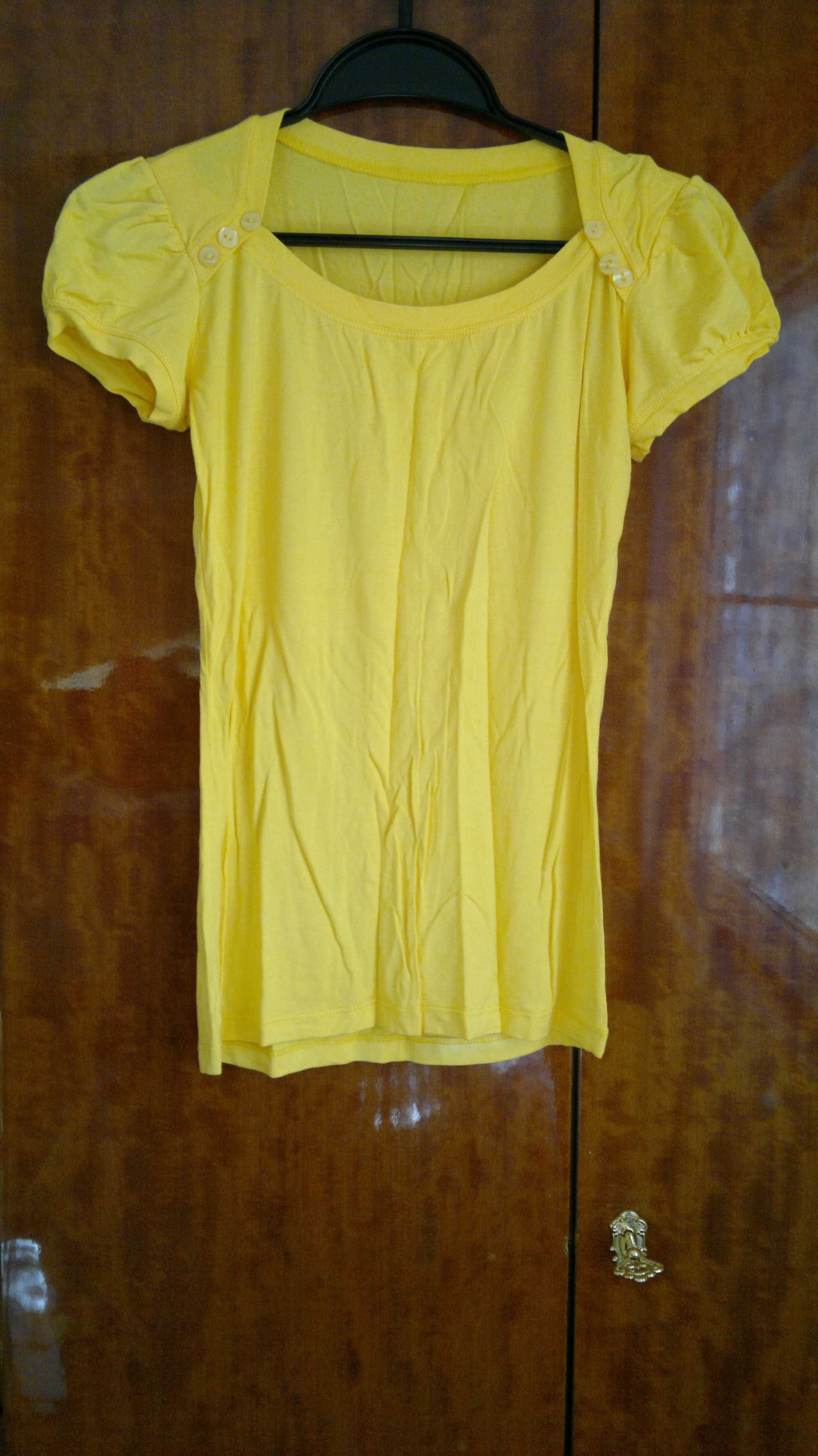 Żułta bluzka t-shirt koszulka podkoszulka 38 M