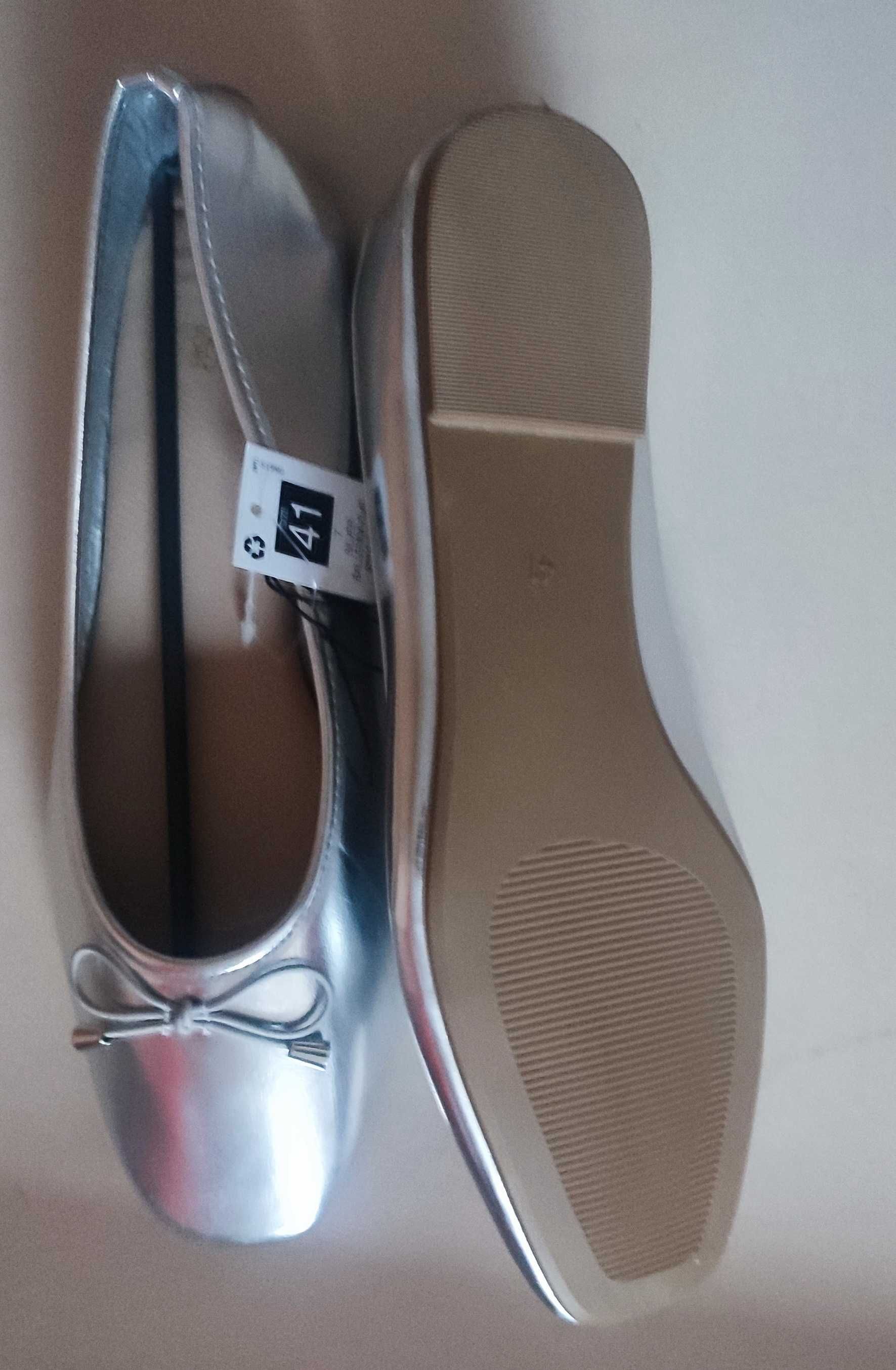 Srebrne balerinki r 41 Dunnes stores