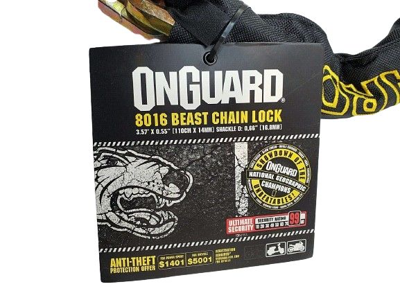 ONGUARD BEAST 8016 Zapięcie Motocyklowe 110cm / 14mm Bardzo Mocne