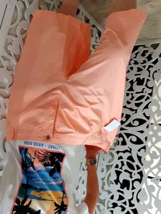 Шорты 4XL / 5XL персиковые удлиненные женские бермуды бриджи батальные